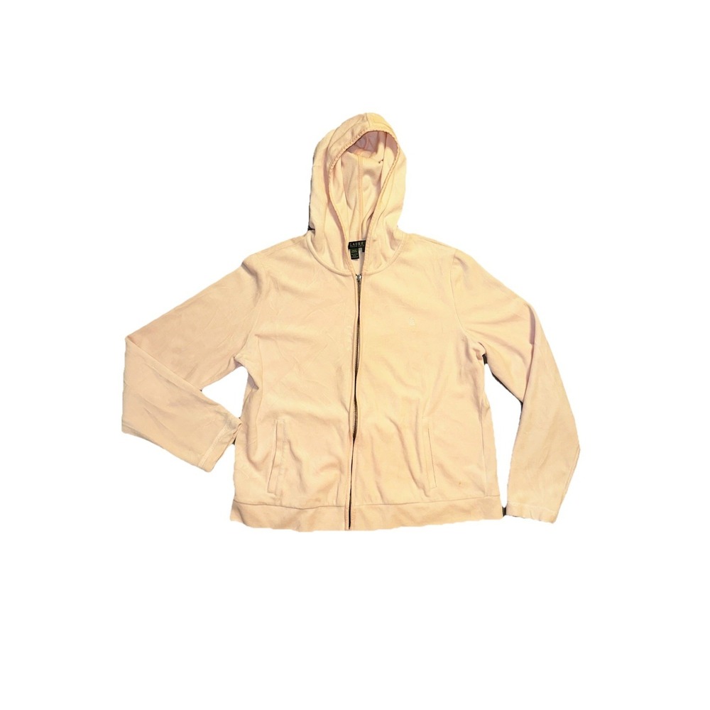 Ralph Lauren Active Light Pink Cignia‎ Cotton Womens Full Zip Track Jacket Large